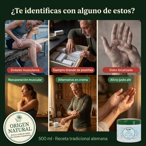 🌿Bienestar, alivia dolores musculares y articulaciones — con árnica y aceite de menta-Bálsamo de receta tradicional con la eficacia alemana. 500 ml